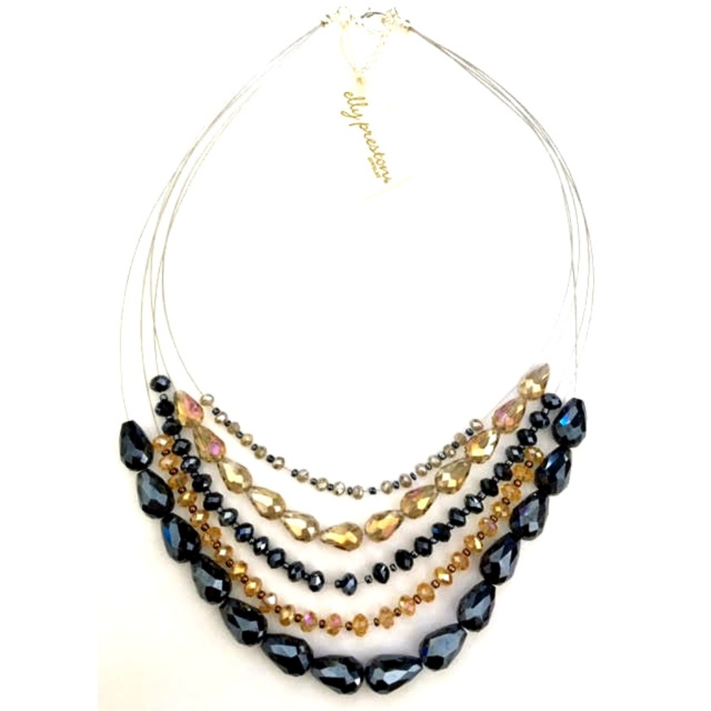 New Elly Preston Crystal Strand Illusion Necklace